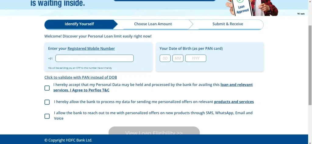 HDFC Personal Loan Status